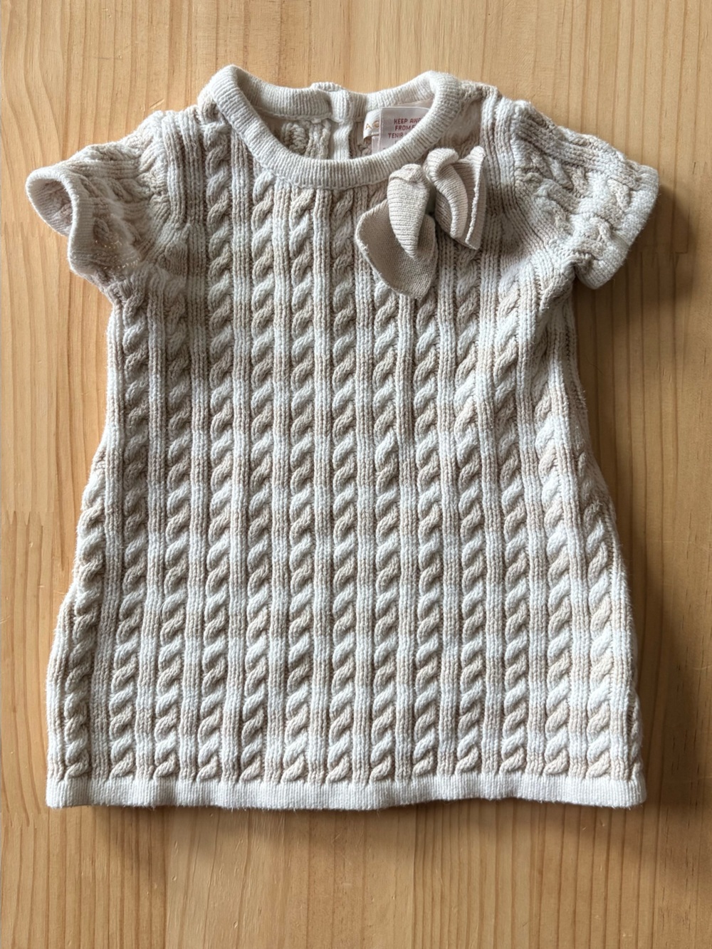 Maggie & Zoe Cream Cable-Knit Toddler Dress